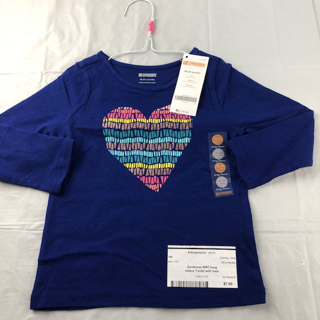 Gymboree NWT long sleeve T-shirt with hear - size 18 months