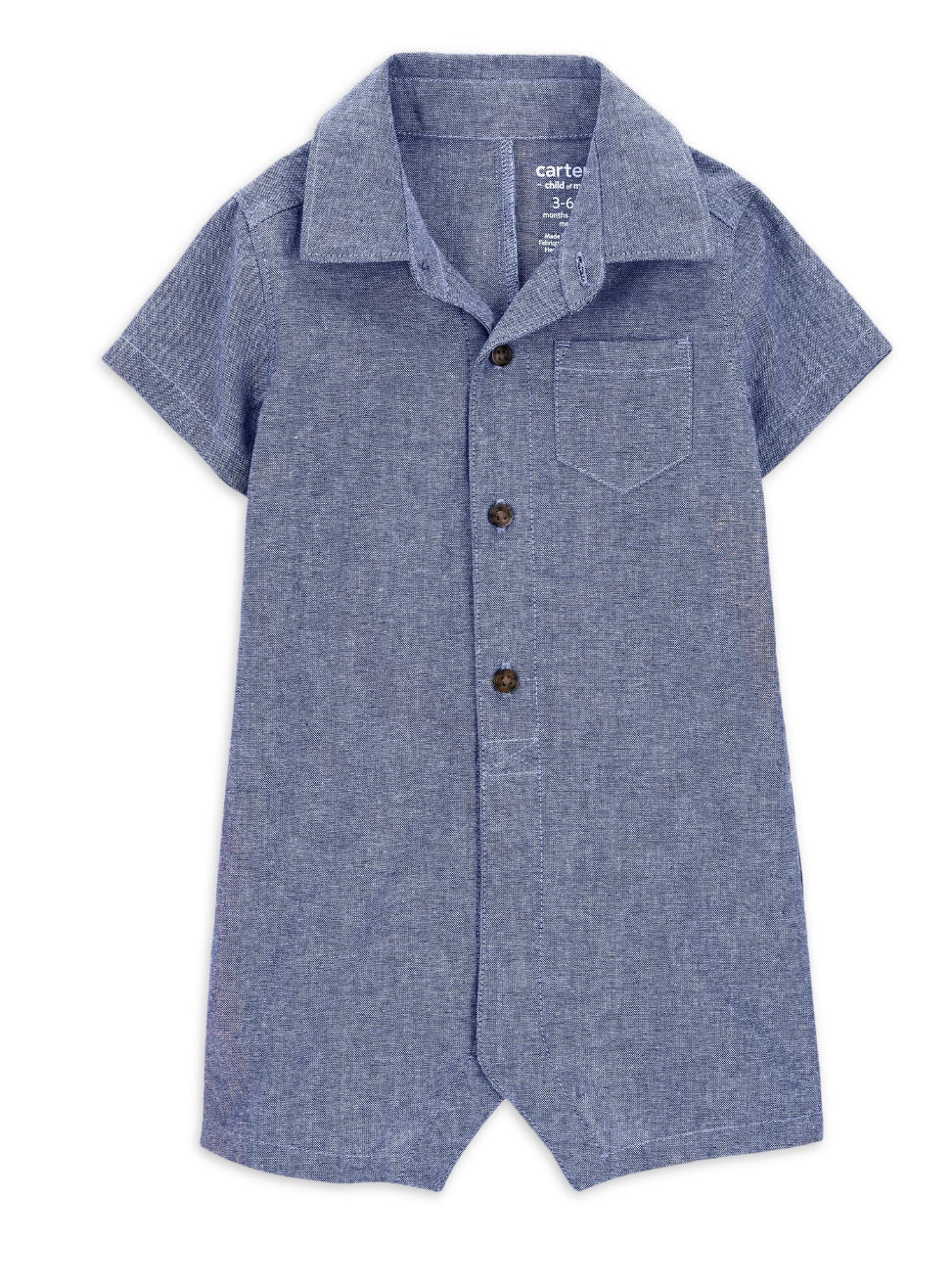 NEW Carter's chambray romper - size 3 Months