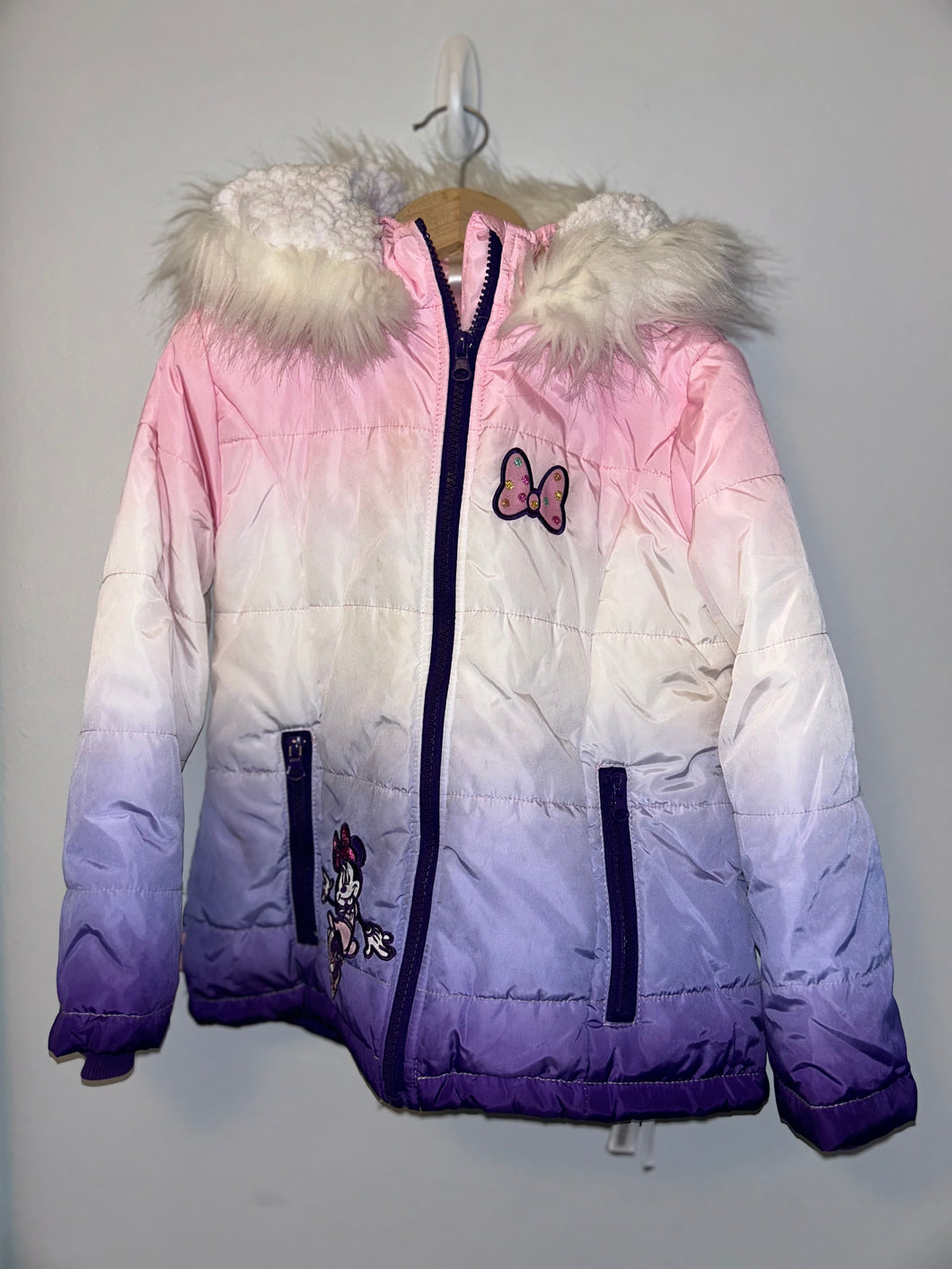 Disney pink & purple Minnie hooded coat - size 5/5T