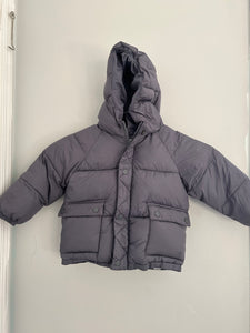 Zara Gray puffy hooded coat - size 18 months