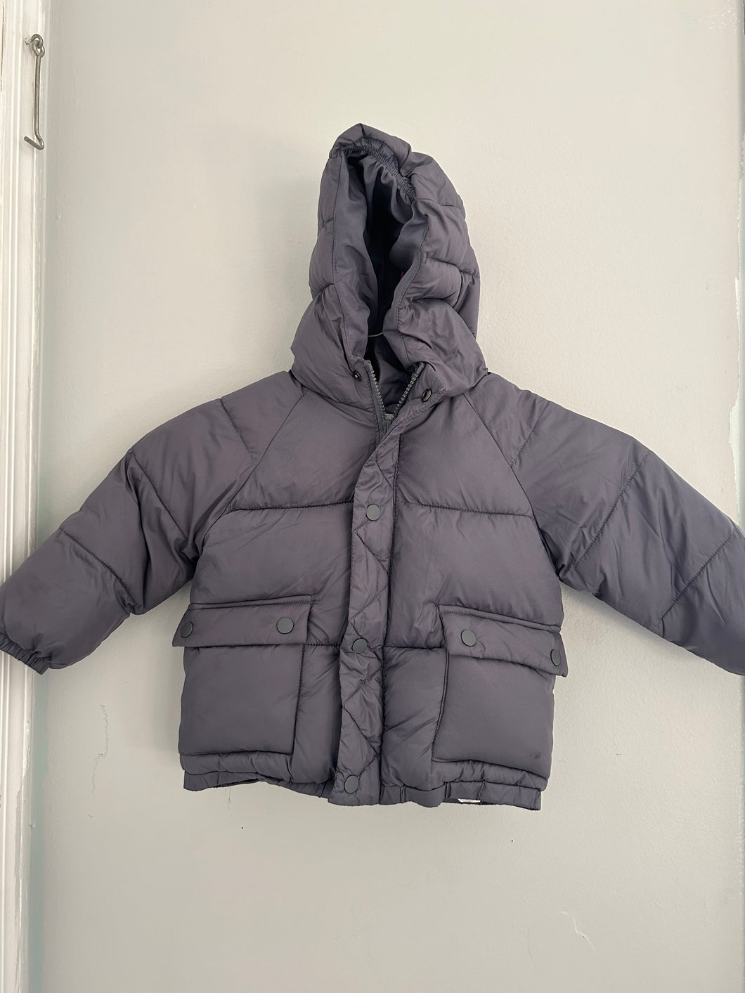 Zara Gray puffy hooded coat - size 18 months