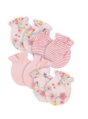 NEW Gerber pink floral 4pk infant mittens - size Newborn/0