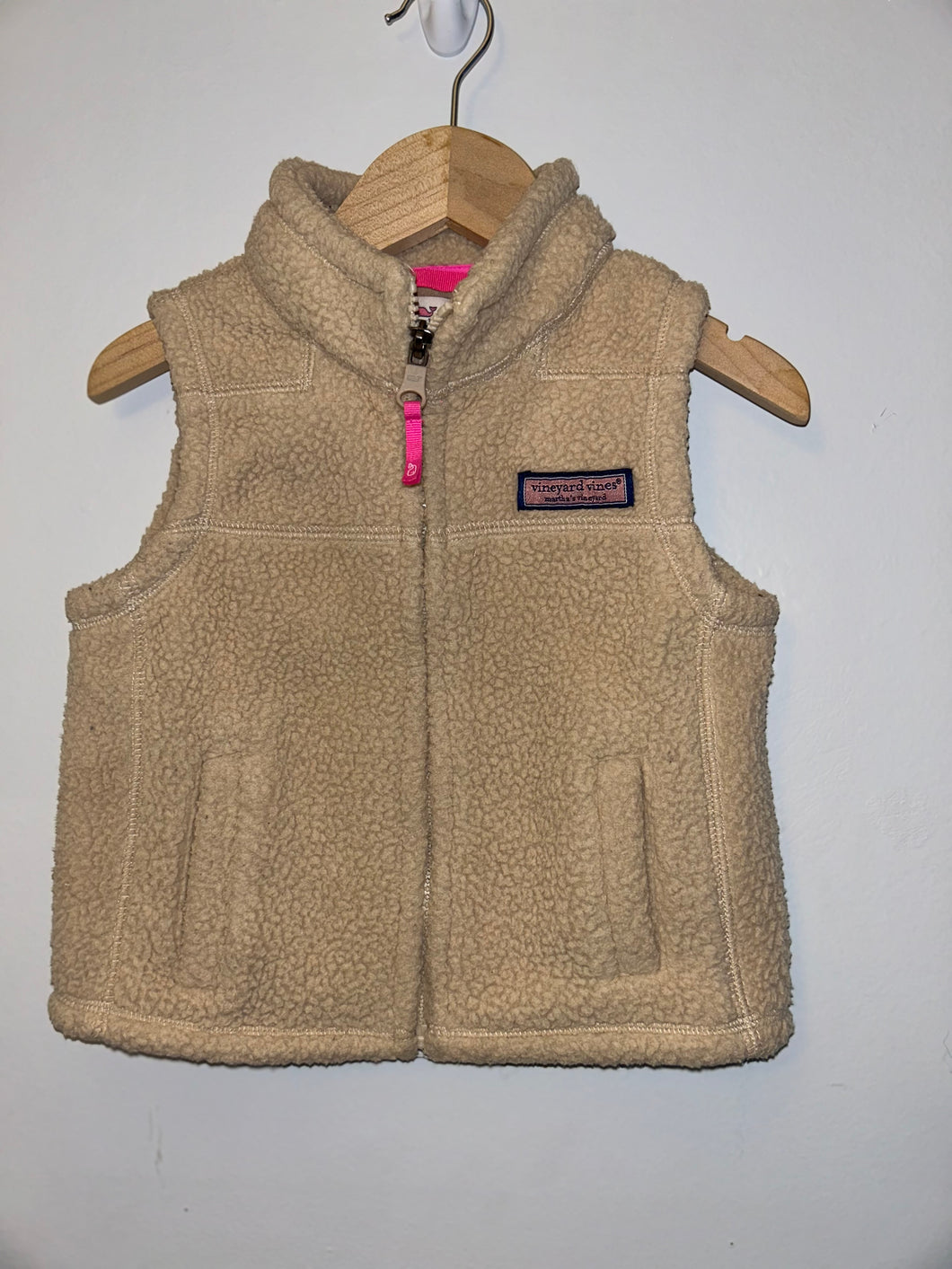 Vineyard vines fleece vest (pink pull) - size 3/3T