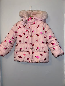 Carter's pink heart puffy coat - size 3/3T