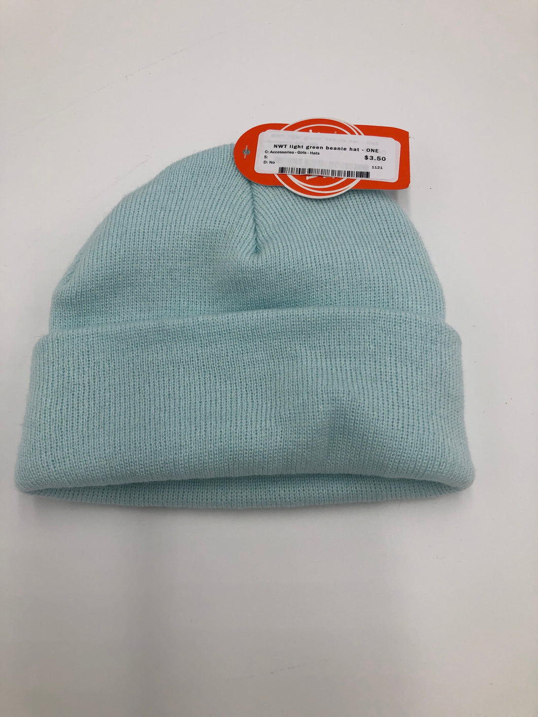 NWT light green beanie hat - ONE SIZE
