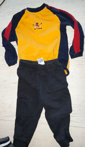 2 Items; L/S shirt & sweatpants - size 24 months/2T