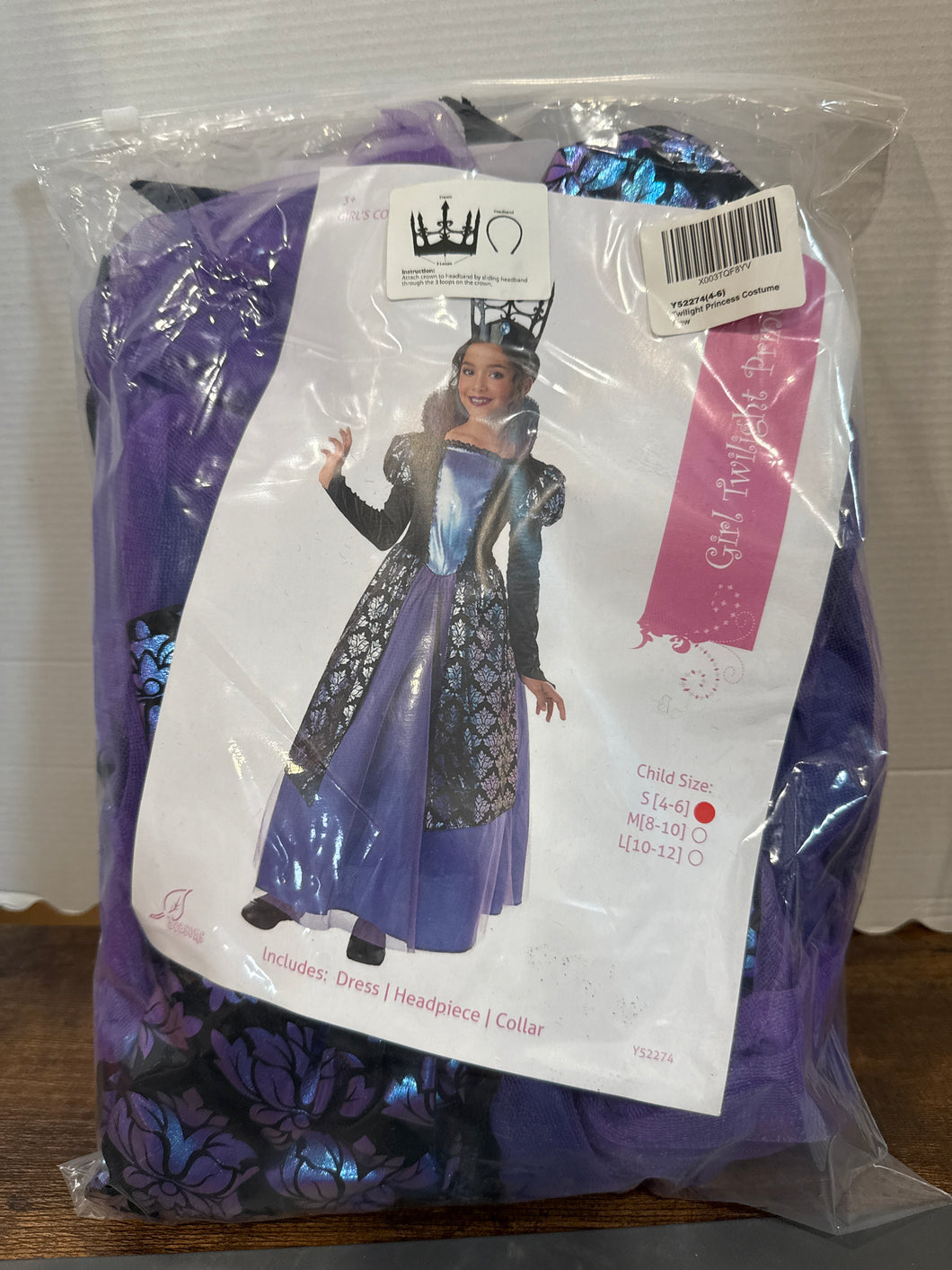 NEW Twilight Princess Dress, Headpiece  Collar - size 4/4T