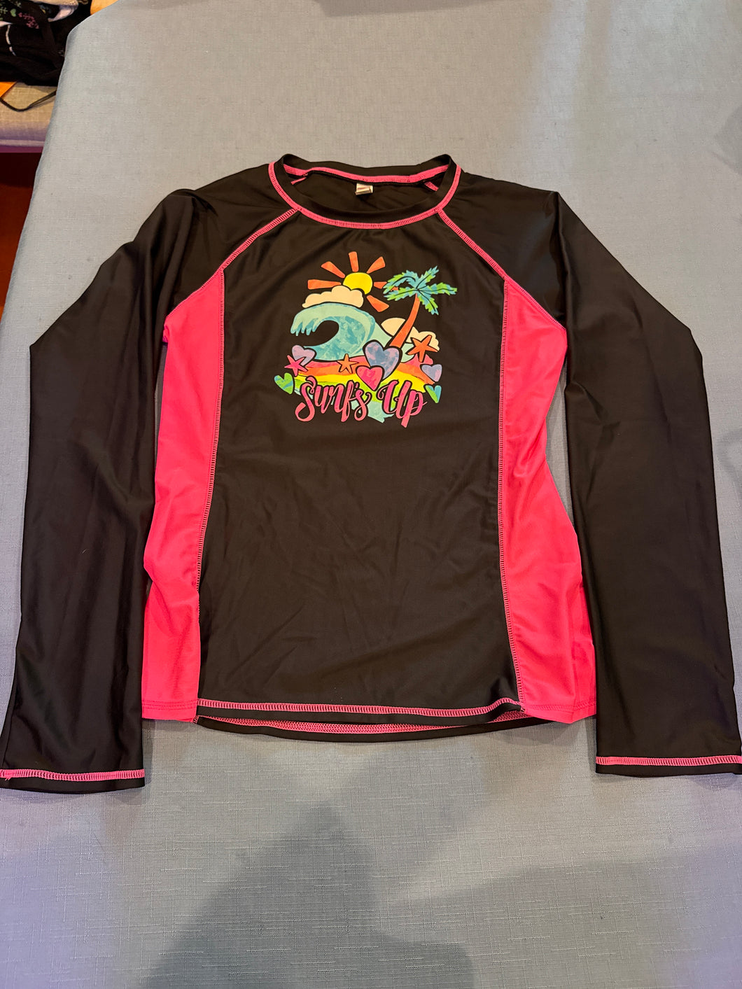 Pnk/Blk LS Swimshirt - size 16