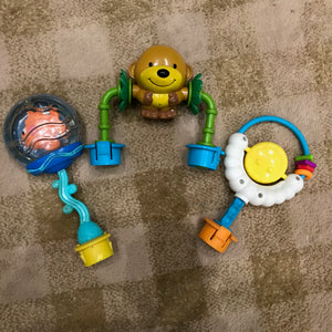 3 Evenflo Monkey Fish Happy Exersaucer Toys