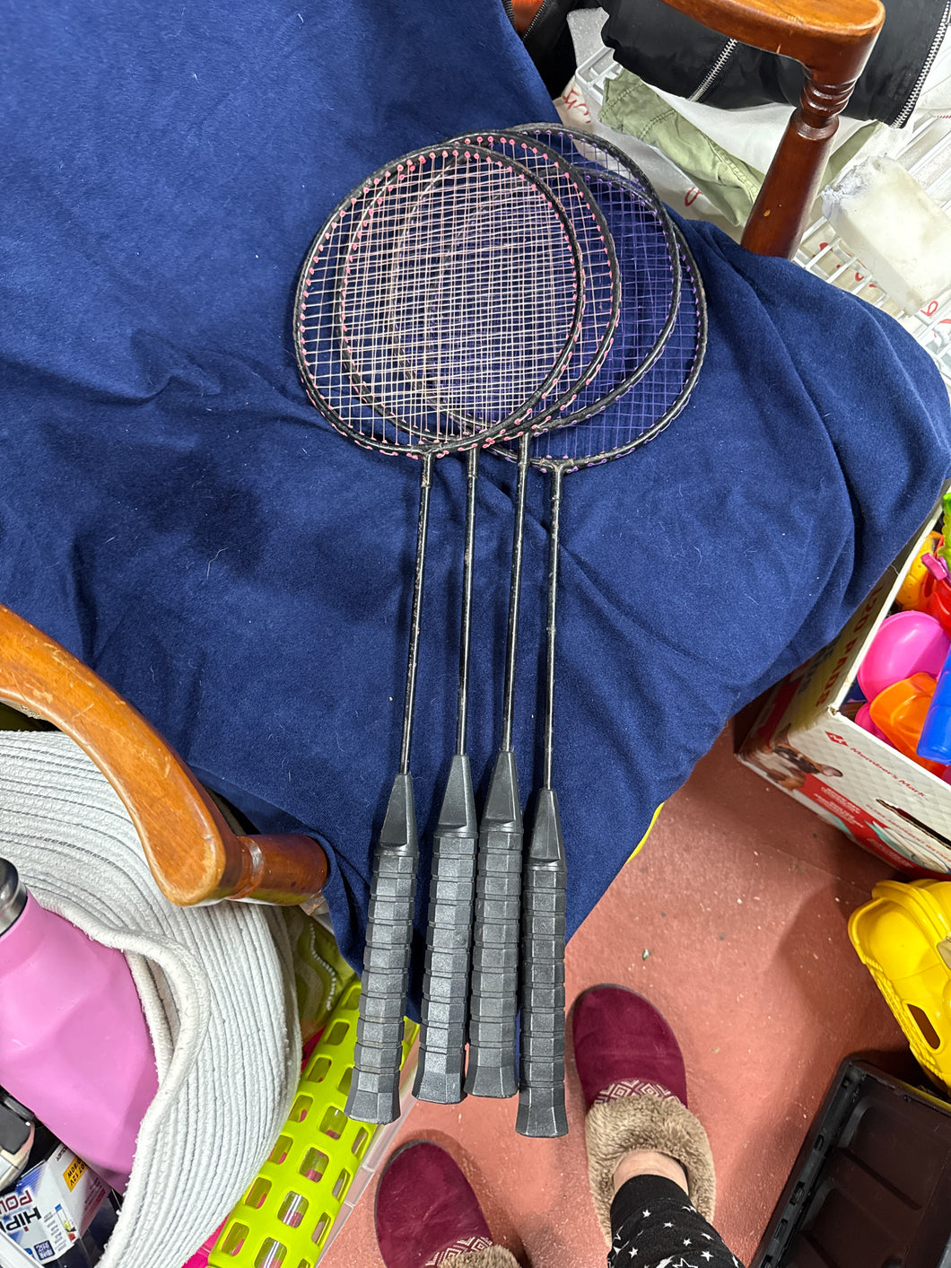 4 Badminton Rackets No Shuttlecocks