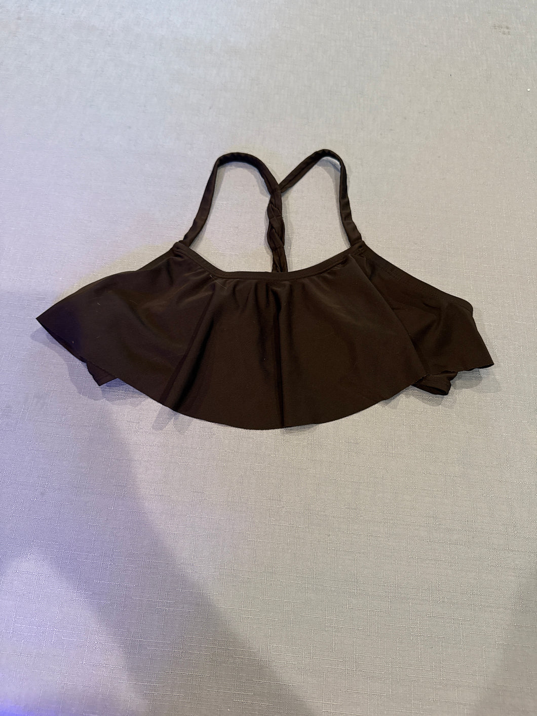 Blk Ruffly Swim Top - size 16