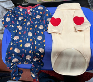 Nvy HedgeHog Prnt Dog PJ Ivry Sweatshirt Rd Heart