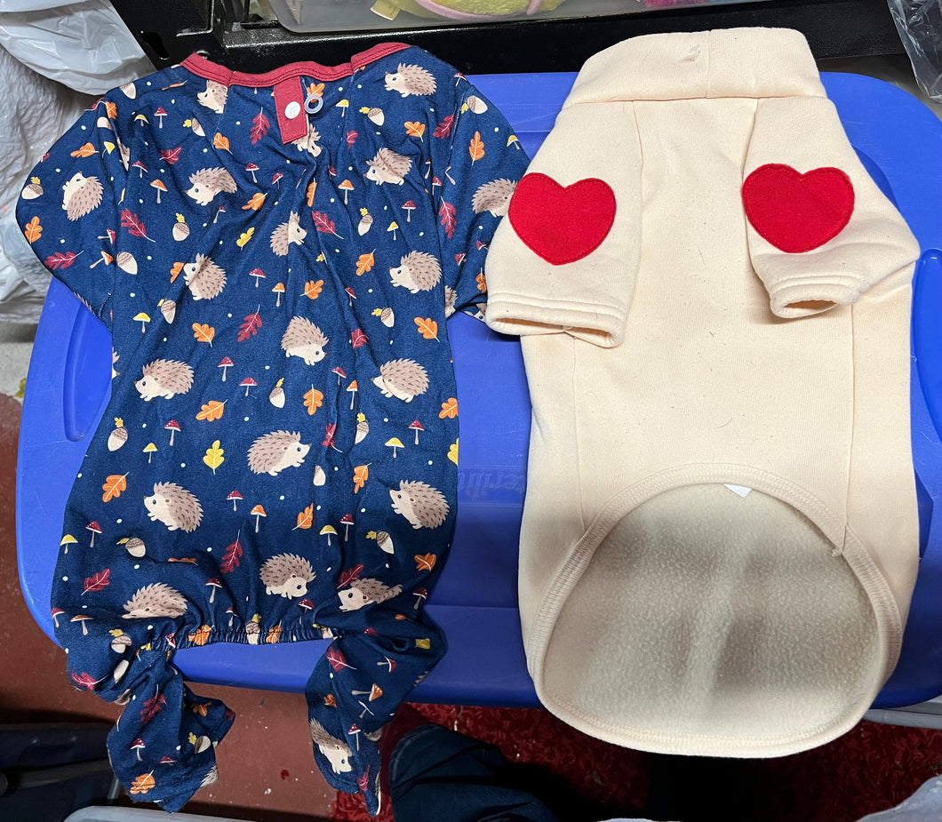 Nvy HedgeHog Prnt Dog PJ Ivry Sweatshirt Rd Heart