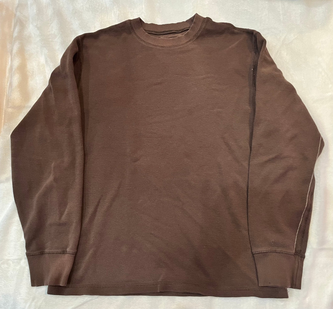 Old Navy Brn LS Thermal Knit Shirt - size Large