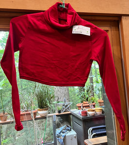 Red LS MidriffTurtleneck - size Small