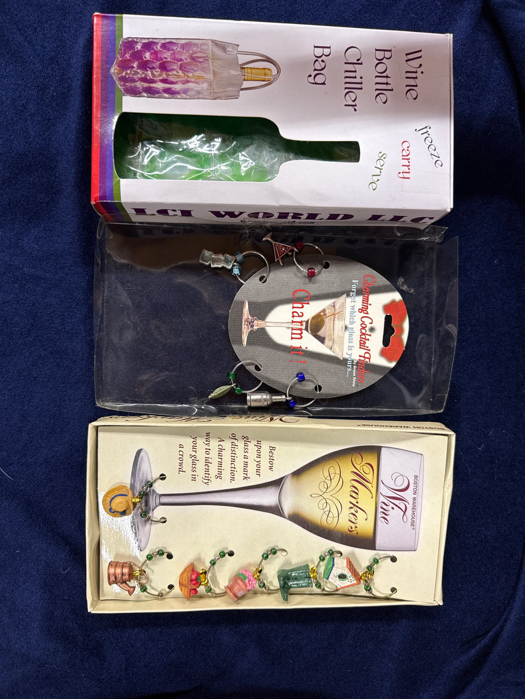 Wine Bottle Chiller Bag 10 Wine/DrinkGlassCharms