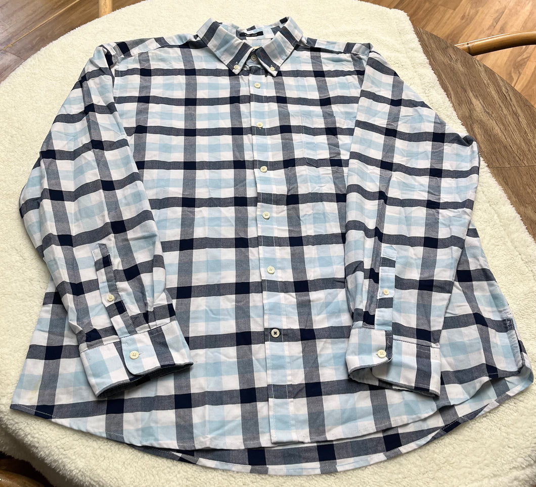 StJohnsBay LS Bl Chkd XXL Dress Shirt w Pocket - size X-Large