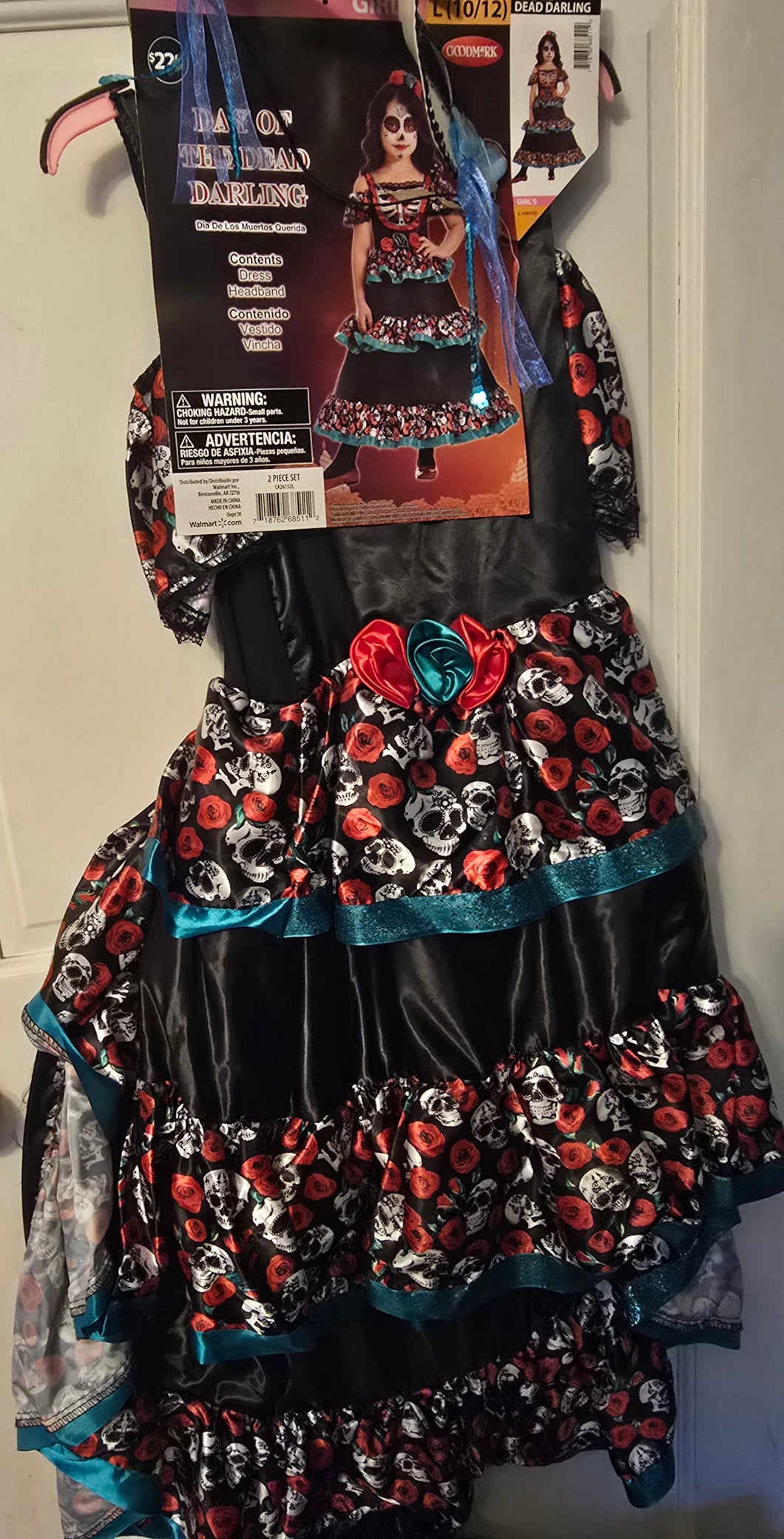 Day of the Dead - new skulls & roses-blk/red - size 10