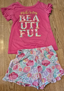 2 pc summer pj set Pk - beautiful - size 6