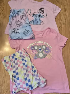 2 pr 2 pc summer pjs Pk Stitch/Koala - size 10