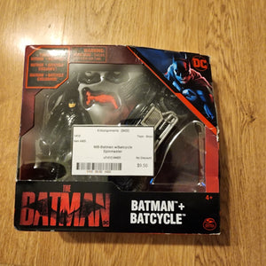 NIB-Batman w/batcycle Spinmaster