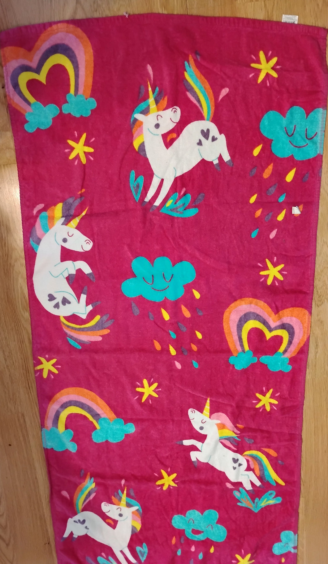 Pink beach towel Unicorns