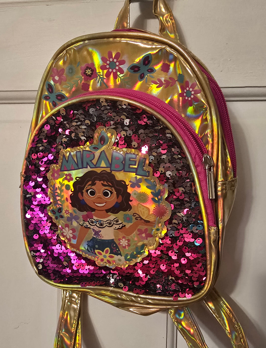 Mini Gold backpack Mirabel/pk sequins