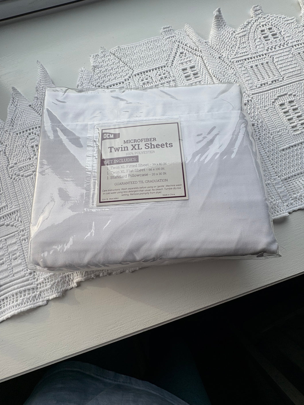 NWT Twin XL Sheet Set White Microfbet - size Twin