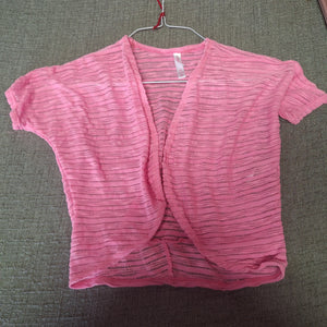 XHILIRATION PINK SHEER SHORT OPEN SWEATER - size 10