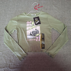 NWT ART CLASS AC/DC GREEN LS SHIRT 6/7 - size 6