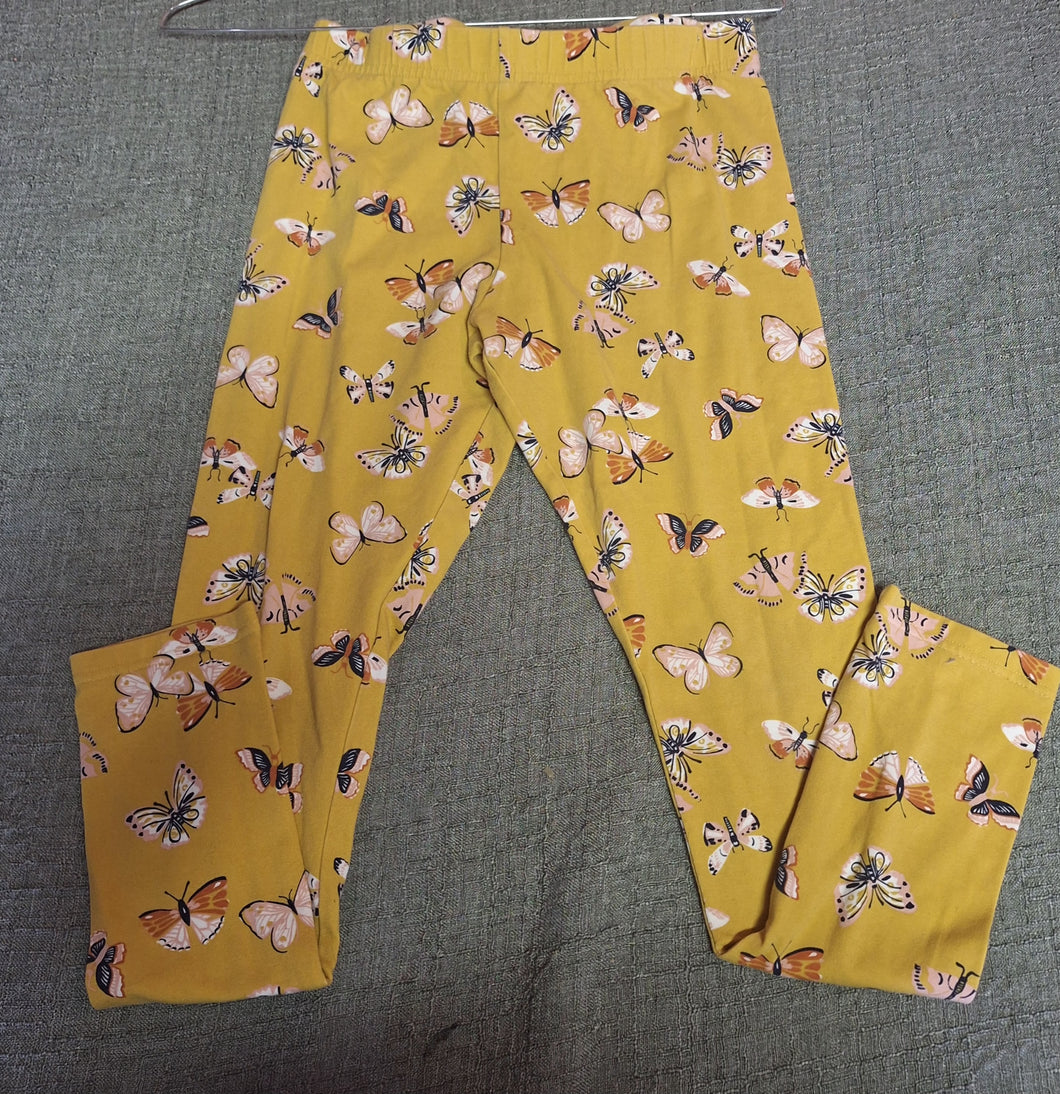 CARTERS YELLOW BUTTERFLY LEGGINGS - size 14
