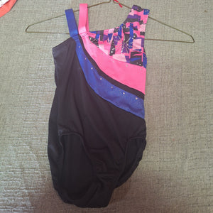 FREESTYLE BY DANSKIN 7/8 LEOTARD PINK PURPLE BLAC - size 7