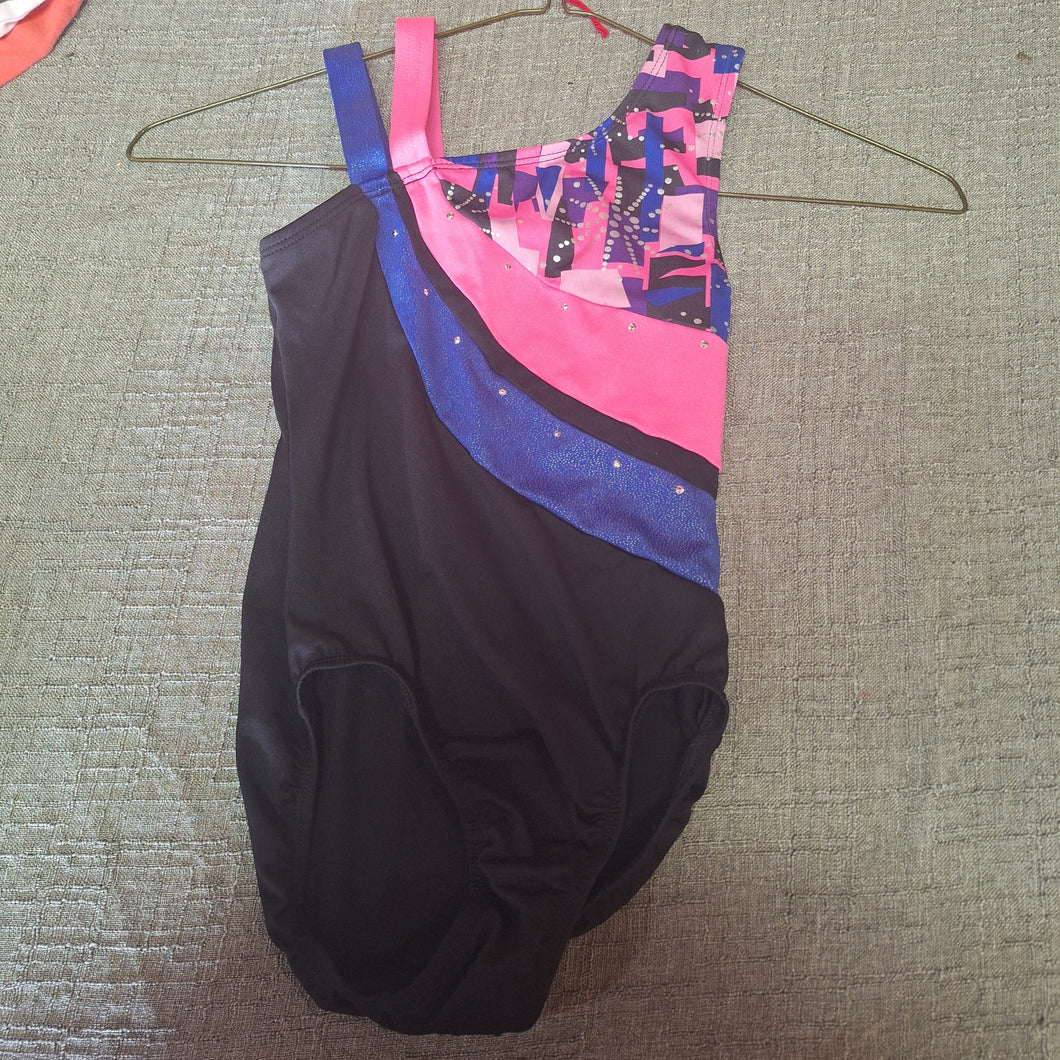 FREESTYLE BY DANSKIN 7/8 LEOTARD PINK PURPLE BLAC - size 7