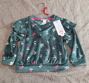 NWT CAT & JACK SWEATER SOFT GREEN FLORAL - size 12 months