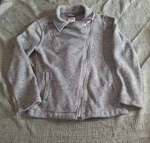 OLD NAVY GREY COAT ZIPPER POCKETS - size 10