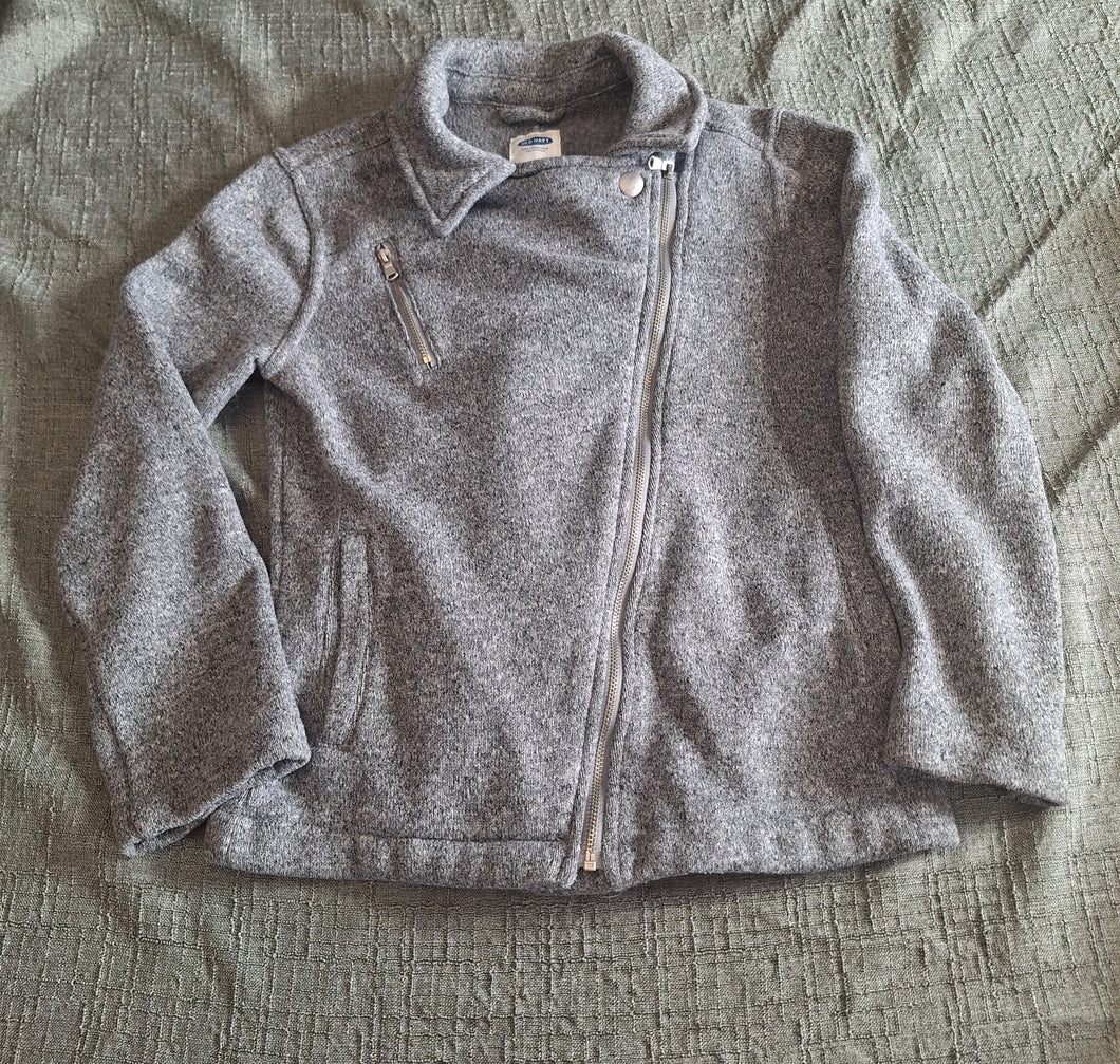 OLD NAVY GREY COAT ZIPPER POCKETS - size 10