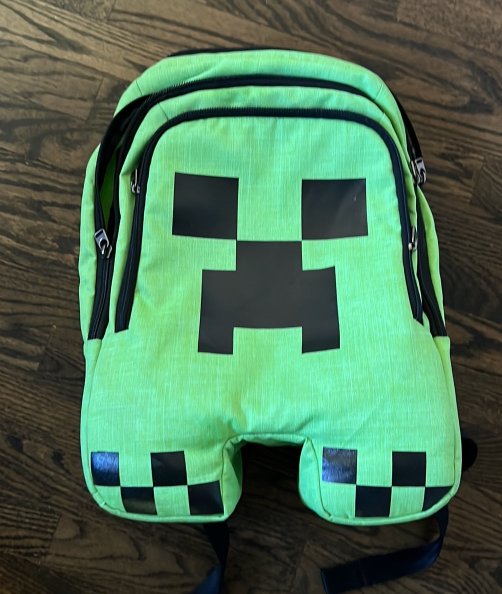 Minecraft creeper backpack like new!