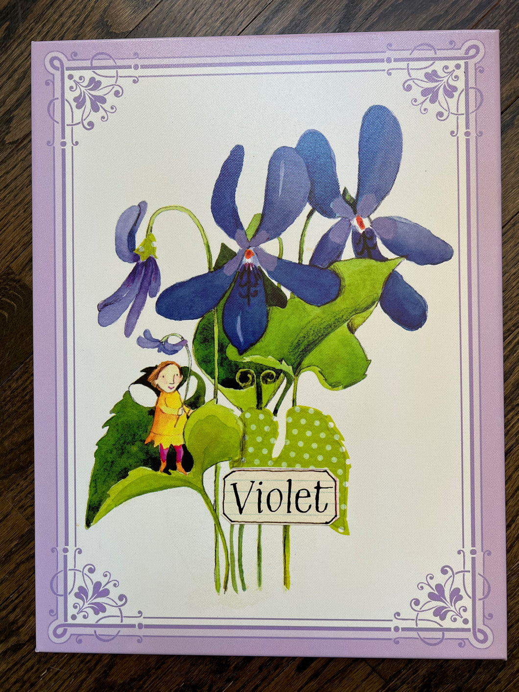 Violet lavender canvas wall hanging - like new!