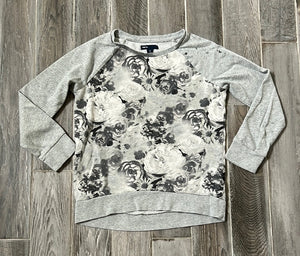 GapKids grey floral sweatshirt - size 8