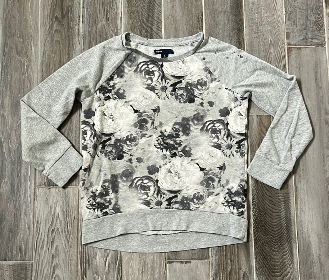 GapKids grey floral sweatshirt - size 8