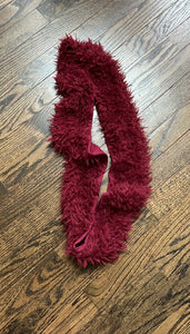 Justice burgundy fuzzy infinity scarf