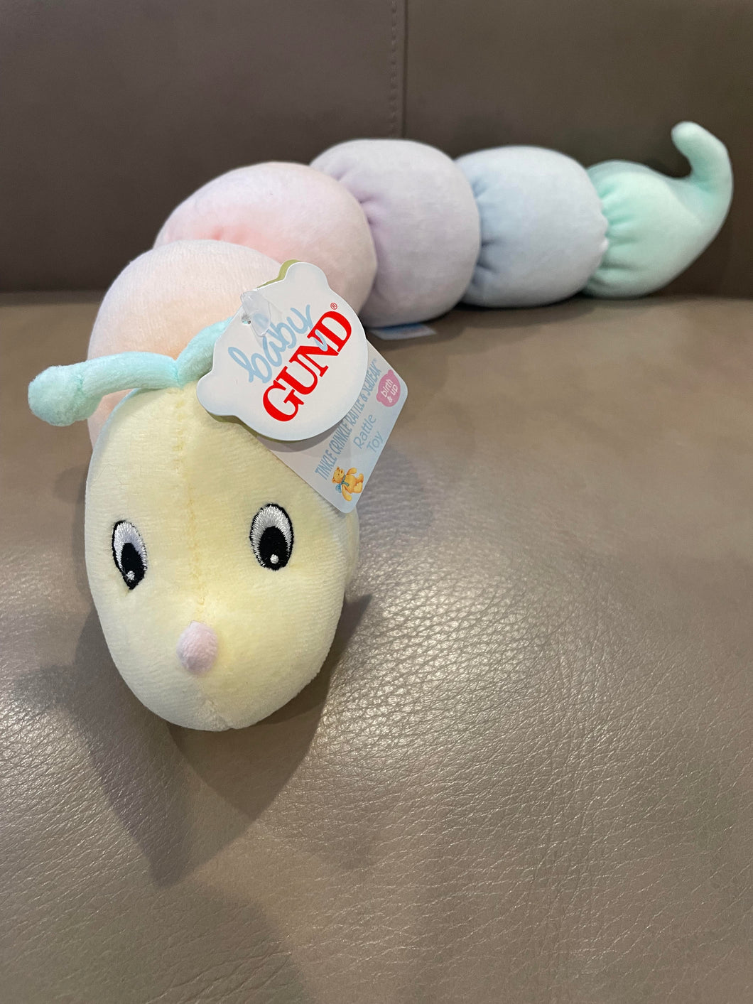 GUND NWT Rattle Toy Pastel Caterpillar 17 - size .Leave Blank