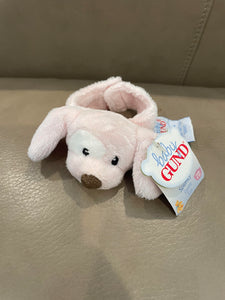 GUND NWT Wrist Rattle 6 Spunky Pink Dog - size .Leave Blank