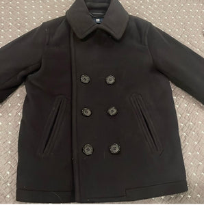 Uniqlo Black Pea Coat Buttons Lined 5/6 - size 5/5T