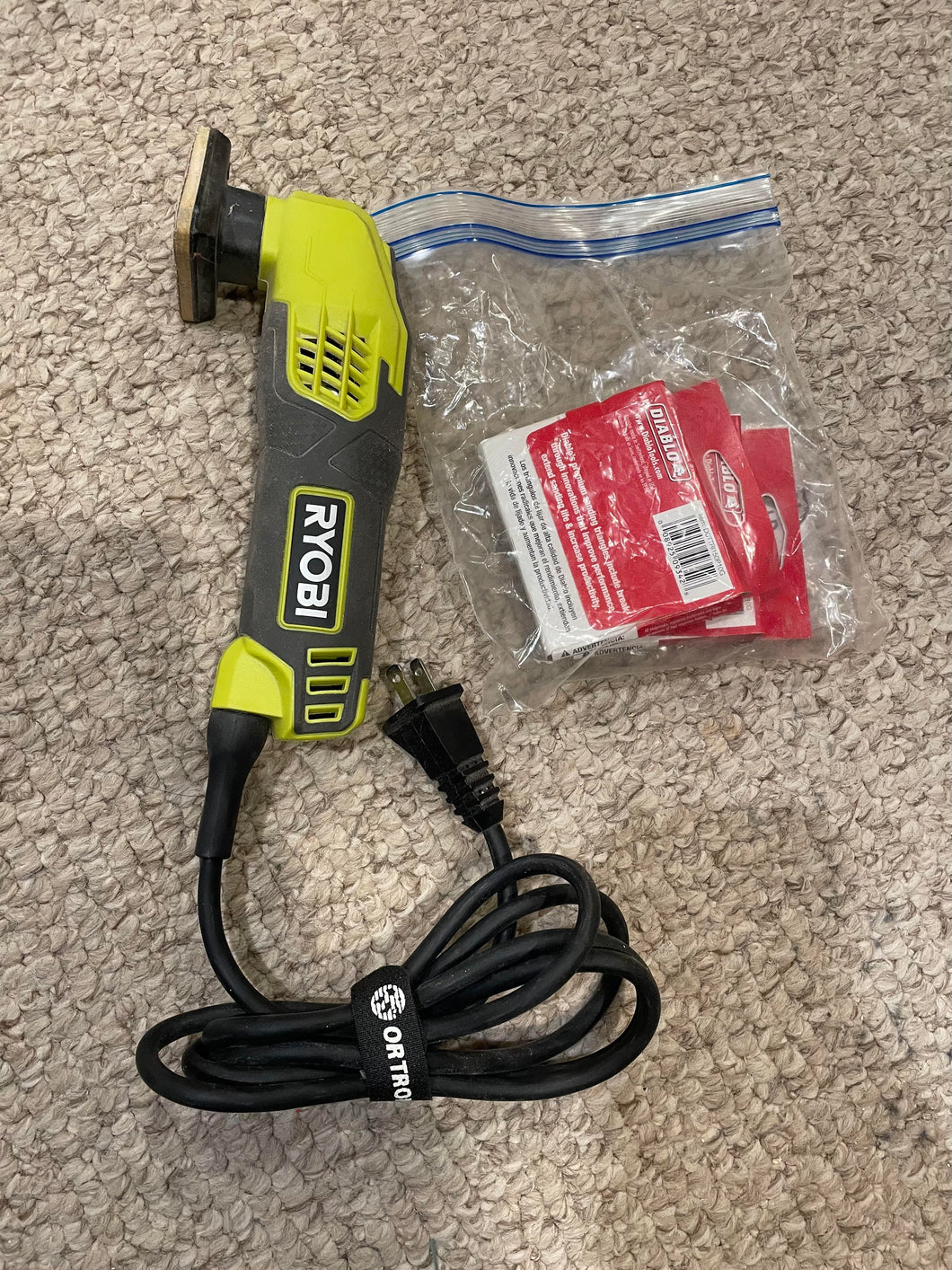 Ryobi Detail Sander 0.4 Amp Crd 2-7/8 Org 60