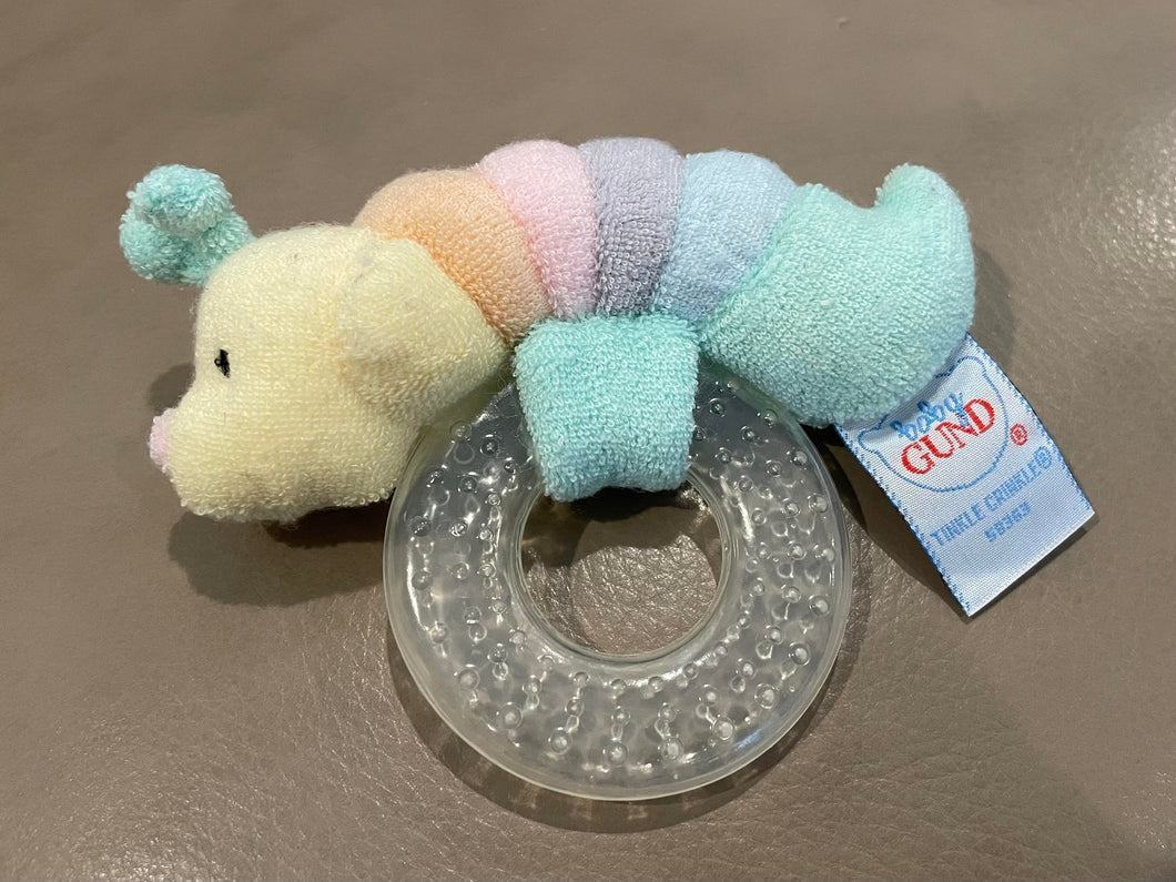 GUND Rattle Teether Toy Pastel Caterpillar 5 - size .Leave Blank