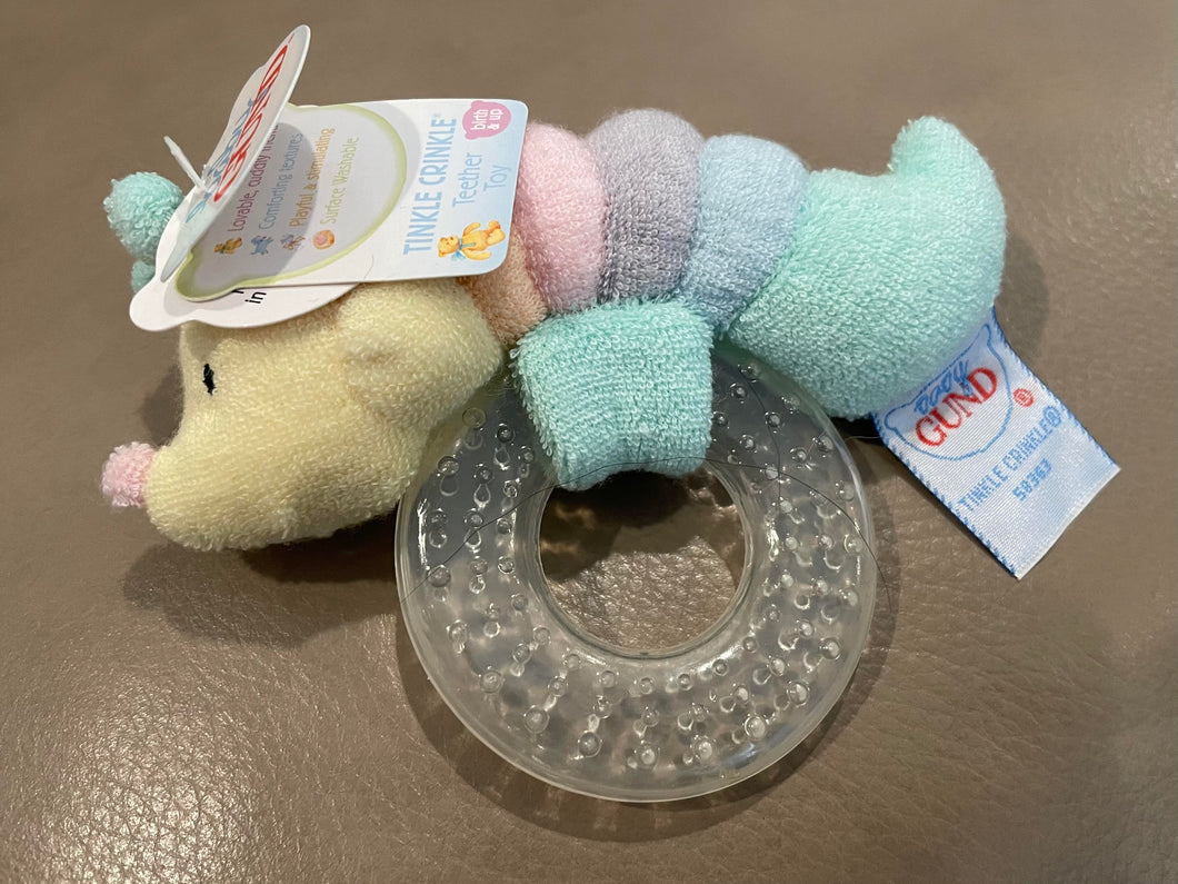 GUND NWT Rattle Teether Pastel Caterpillar 5 - size .Leave Blank