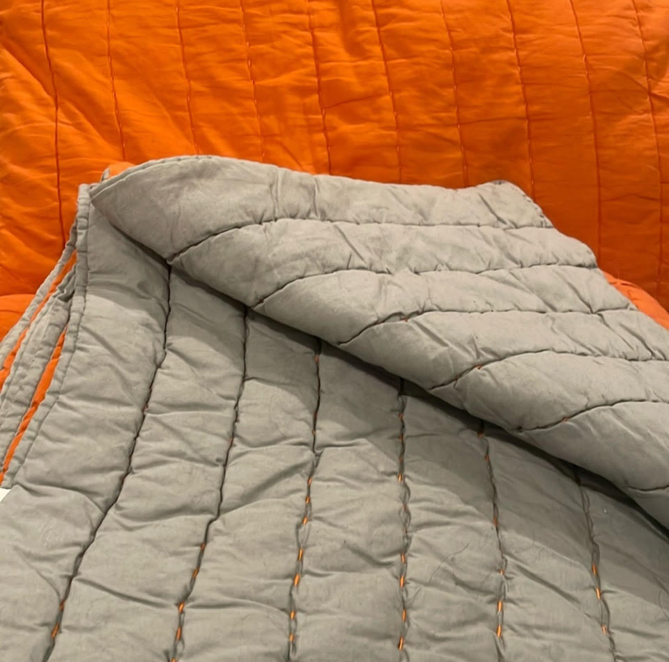 PBK Quilt Twin Orange Gray - size Twin