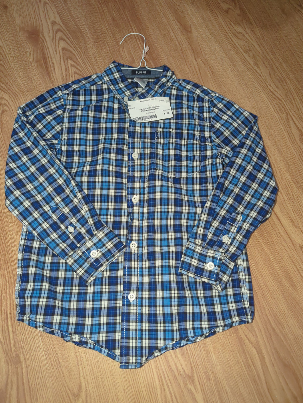 Gymboree 5/6 Blue and White Button Up Shirt - size 5/5T