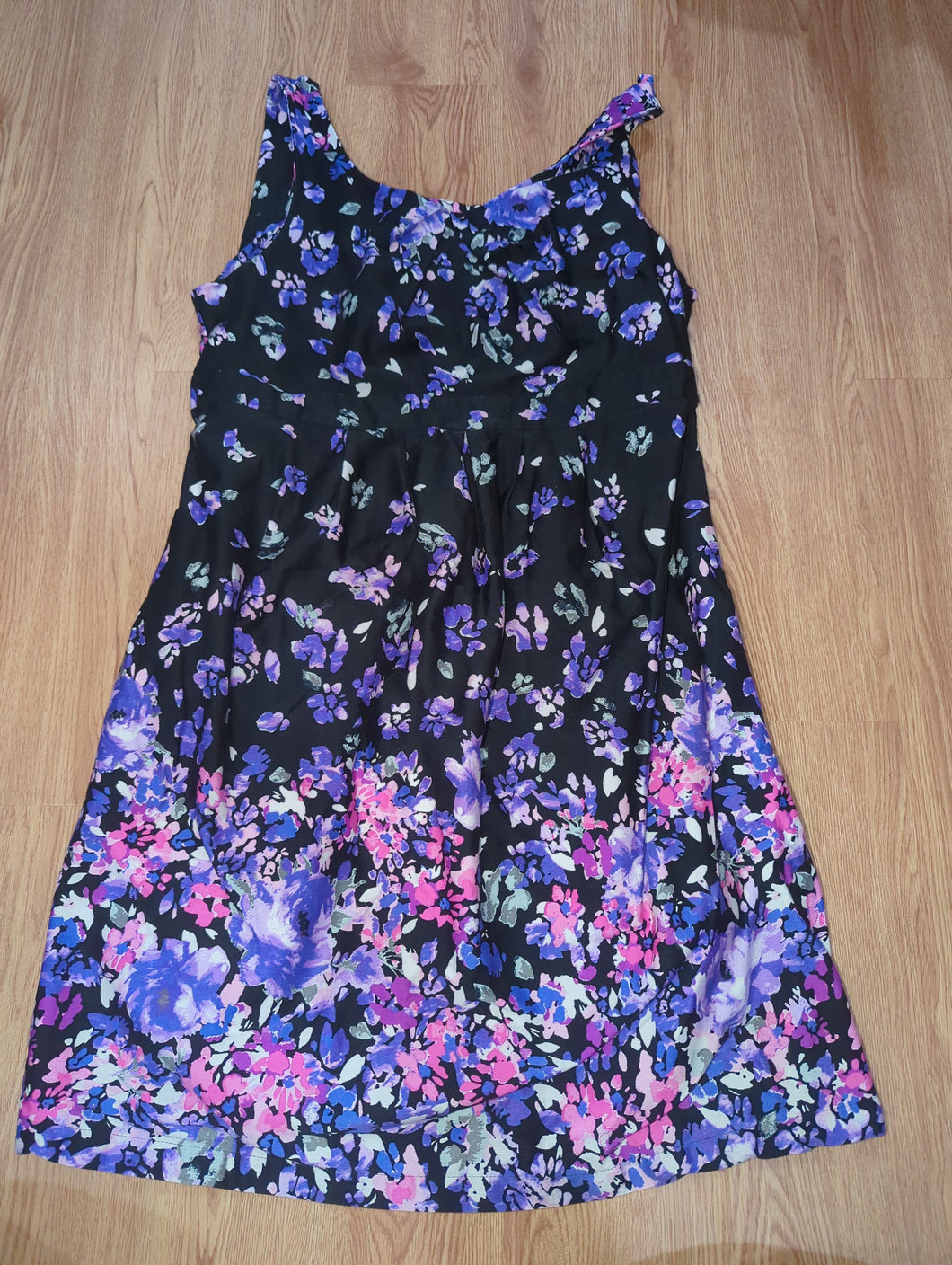 Motherhood Maternity Black and Purple Dress - size Large